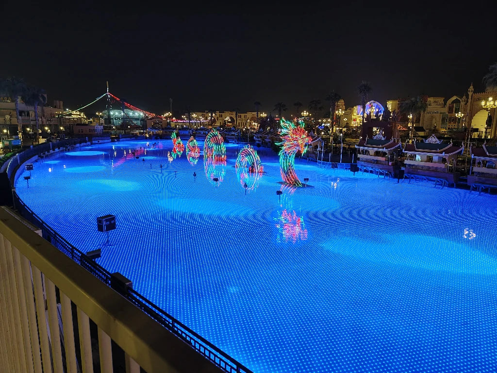Dubai Global Village underwater LED mesh media facade