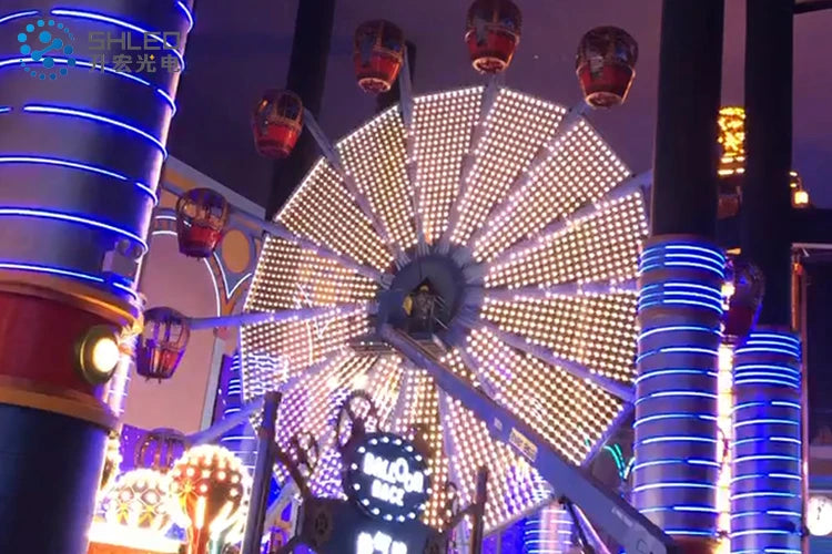 Sharjah UAE Ferris wheel landmark lighting