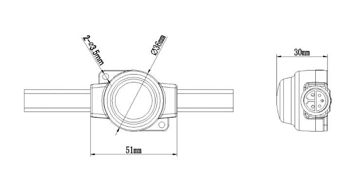 SHLED high-brightness media mesh dimension reference